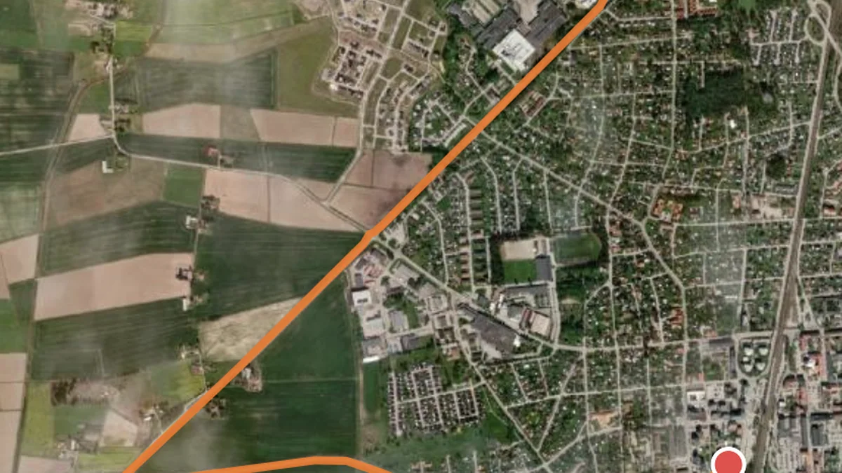 A driven route drawn on the satellite map in Workmap